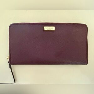 Kate Spade Wine/Plum color zip-around Wallet